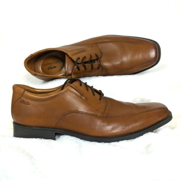 Men\'s Collection by Clark\'s Tilden Walk Oxford Dark Tan Leather Size 11 Handsome main image 12
